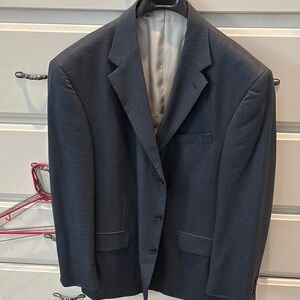 Nautica Gray Sport Coat with Notched Lapels and Textured Fabric